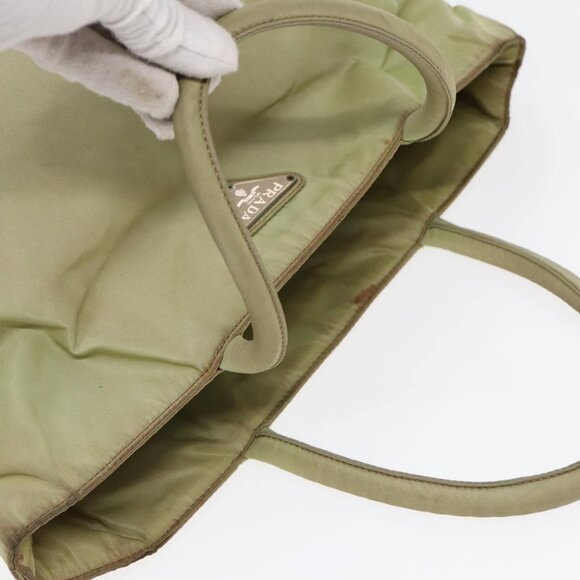 PRADA Tote Bag Nylon Silver Pistachio Green - Picture 8 of 14